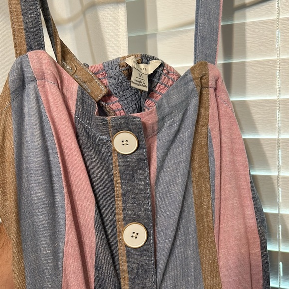 Cato Striped Pink Blue Sleeveless Midi Dress Medium - Picture 2 of 5